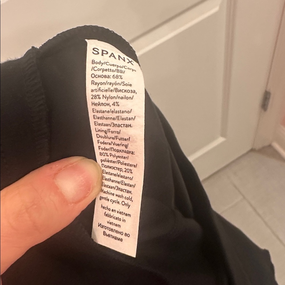 Spanx black flare leg side slit thick black pants leggings size large - Picture 4 of 4